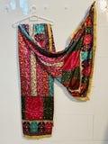 Multicolor Jacquard Silk Pakistani Dupatta with Mirror Work – Traditional Ethnic Wedding & Festive Wear Stole