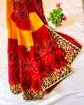 Bridal Chunri for Wedding | Red Dupatta for Bride | Indian Bridal Scarf | Traditional Wedding Chunari | Hindu Sikh Punjabi Ceremony Veil"