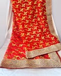Bridal Chunri for Wedding | Red Dupatta for Bride | Indian Bridal NET | Traditional Wedding Chunari | | Hindu Sikh Punjabi Ceremony Veil"