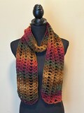Handmade Crochet Scarf, Fall Colors Scarf