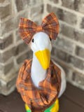 Porch Goose Woodland flannel scarf and bow set, fall accessories, goose accessories, porch goose, goose fashion, school goose, scarf set