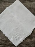 White Hankie 12 Inch Wedding Floral Emblem