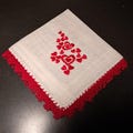 Vintage Swiss Valentine's Day Handkerchief by Treasure Masters