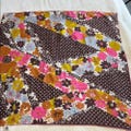 Vintage Pure Silk Hand Printed Floral Scarf The People's Republic of China