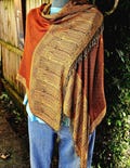 Saffron Cashmere Silk Wrap, Scarf, Shawl, Reverses to a Warm Tumeric Yellow, Traditional Himilayan Hand-Weaving, Vintage Stock, Fall, Winter