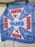 Vintage Houston Oilers Bandana Handkerchief 80's NFL Football Scarf Made In USA