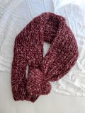 Handmade Knit Wool Scarf with Pom Pom, Chunky Knit Neck Warmer, Soft Warm Winter Scarf, Cozy Gift for Women,  Winter Fashion Accessory Gift