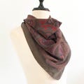 Vintage Loewe dark green floral paisley scarf, 90s equestrian scarf, 90s square scarf for head or neck size Medium