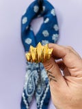 Gold Vintage Upcycled Bandana Slide