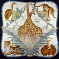 Vintage Salvatore Ferragamo Silk Scarf - Made in Italy 34x34