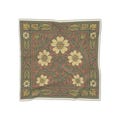 Floral Square Scarf 25x25 Chiffon Scarf with Vintage Arts & Crafts Print