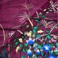 Japanese Vintage Handkerchief Pampas Grass Kuzu Flowers 18.5 x 18.5 inches I Free Delivery on orders 35 USD+ - combine items in an order!
