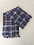 Burberry Used Designer Scarf Blue – Unisex Lambswool – Elegant Winter Accessory.