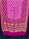 Two Toned Pink Banarasi Bandhani Dupatta - 80 grams pure Georgette - Handwoven
