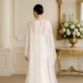 Bridal Cape | Silk Chiffon Wedding Capelet | Boho Sheer Chiffon Dress Topper | Minimalist Wedding Shawl | Cape Veil for Bride