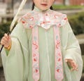 Kids Children Embroidered Detachable Collar Vintage Chinese Asian Style Hanfu Dress Inspired Bunny strawberry cute Ribbon gift 503
