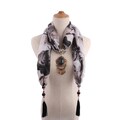 Elegant Retro Patchwork Shawl Scarf for Women – Cotton Blend Ethnic Style Fashion Wrap, Graffiti Print, Winter Spring Autumn Accessory