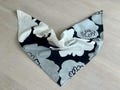 Marimekko Flower Scarf, Black, Grey and white Bandana Scarf, Finnish design 19"