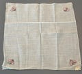 Unique Vintage Handkerchief - Puffy Appliqué Handkerchief - Pink and Gray Bumble Bee Hankie - Madeira Handkerchief - Morsly