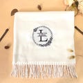 Personalised Embroidered Name Scarf,Custom Design Pashmina Scarf,Custom Monogram Winter Scarf, Anniversary Gifts for Wifey,Scarves for Women