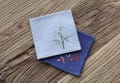 Embroidered embroidery handkerchief Soft slub cotton Lucky Clover bamboo couple women men Accessories gift 505