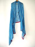 Teal Hand Embroidered Dupatta Stole : Indian Gota Patti Hand Work Festive Dupatta