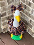 Porch Goose Campfire Cozy flannel scarf and bow set, fall accessories, goose accessories, porch goose, goose fashion, scarf set