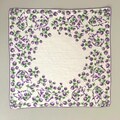 Handkerchief Vintage White Circle in the Middle with Purple Pigs and Green Clovers Purple Trim