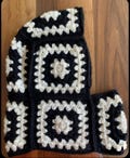Colorful Granny Square Crochet Scarf – Handmade Boho Patchwork Knit Wrap – Retro Festival Style