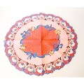 Vintage Midcentury Round Pinks Blue Floral Handkerchief  NEW old stock