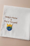 Hand Embroidered Linen Handkerchief | Personalized Dad Gift | Father's Day Embroidery | Custom Cloth Napkin