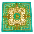 Hermes Silk Scarf Carre 90 "LES TUILERIES" Green Silk Scarf
