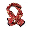 Red flower 100% mulberry silk square scarf ,headscarf, shawl and wrap.  gift for her, birthday gift