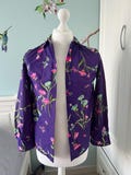Vintage 1970. Hippie. Ladies' blouse, shirt. Front fastening, long sleeve, cuff in good condition, very beautiful, bright color "cornflowers
