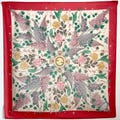 Vintage Gucci V.Accornero Silk Scarf in Red Floral Design (34x35 inch)