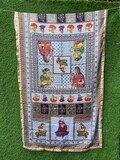 Women Dupatta Handcrafted Mirror & Pearl Chunni Phulkari work, Designer Print Silk Indian Dupatta  Phulkari Dupatta Fashion Designs 2.5 Mt.