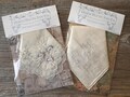 Vintage Hankie Set of 2 Hankies Nylon Machine Embroidery and Cotton Heirloom Embroidered