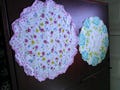 Lot of 2 Used Vintage Round Ladies' Handkerchiefs
