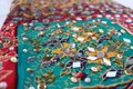 Mirror Work Dupatta, Multicolor Patchwork Shawl, Handmade Mehndi/Festival Wrap, Indian Pakistani Wedding Dupatta, Ethnic Boho Scarf