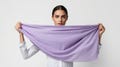 Lavender Linen Scarf: Handmade Oversized Linen Wrap with Tassels