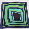 VTG Germaine Acetate Scarf Square Geometric Pattern Made In Italy Green Purple
