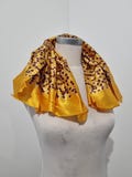Vintage Yellow Gold Square Scarf with White and Maroon polka dots