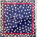 New/Unused Vintage ELLE: Daisy Cotton Handkerchief Navy Neckerchief Bandana Pocket Square Scarf Headband Decorative Accessory