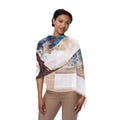 Blue Tree Art Light Scarf, Nature-Inspired Fashion Accessory, Perfect for Spring, Boho Style, Great Gift for Nature Lovers