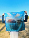 Foulard en sergé de soie modèle "Arcachon" 65 * 65