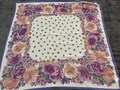 Vintage Purple Floral Polyester Square Scarf 34” made in Italy~ summer scarf, purple scarf, sheer scarf, floral head scarf