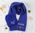Personalized Dog Portrait Beanie, Pet Lover Gifts, Winter Hat and Knitted Shawl, Dog Walking, Embroidered Pet Face, Dog Mom Scarf 25090901