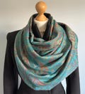 Turquoise Cashmere & Silk Pashmina-  Multicolour Paisley Scarf, Wedding Guest Shawl, Lightweight Shoulder Wrap, Luxuries Gift for Her, UK