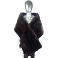 Black MINK Straight Stole, 80” L, Certified Vintage Fur w/Storage Bag