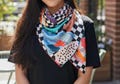 Mulberry Silk Scarf: Hand Rolled Twill Head Wrap, 90x90cm